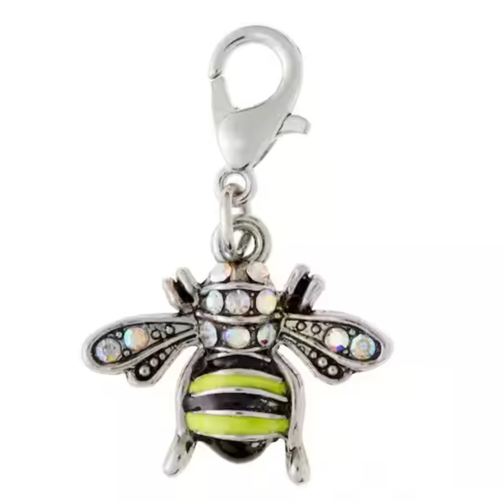 Silver and Yellow Bee Charm